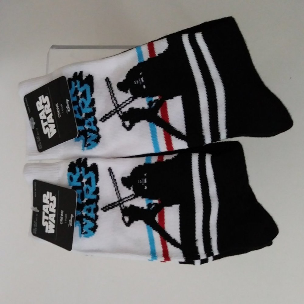 Disney Star Wars Womens Crew 2 Pairs  Socks 10-13 - Picture 5 of 16
